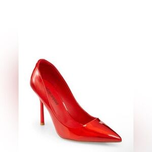 Jeffrey Campbell Patent Leather Pointed Toe Stiletto Red High Heels Trixy Patent